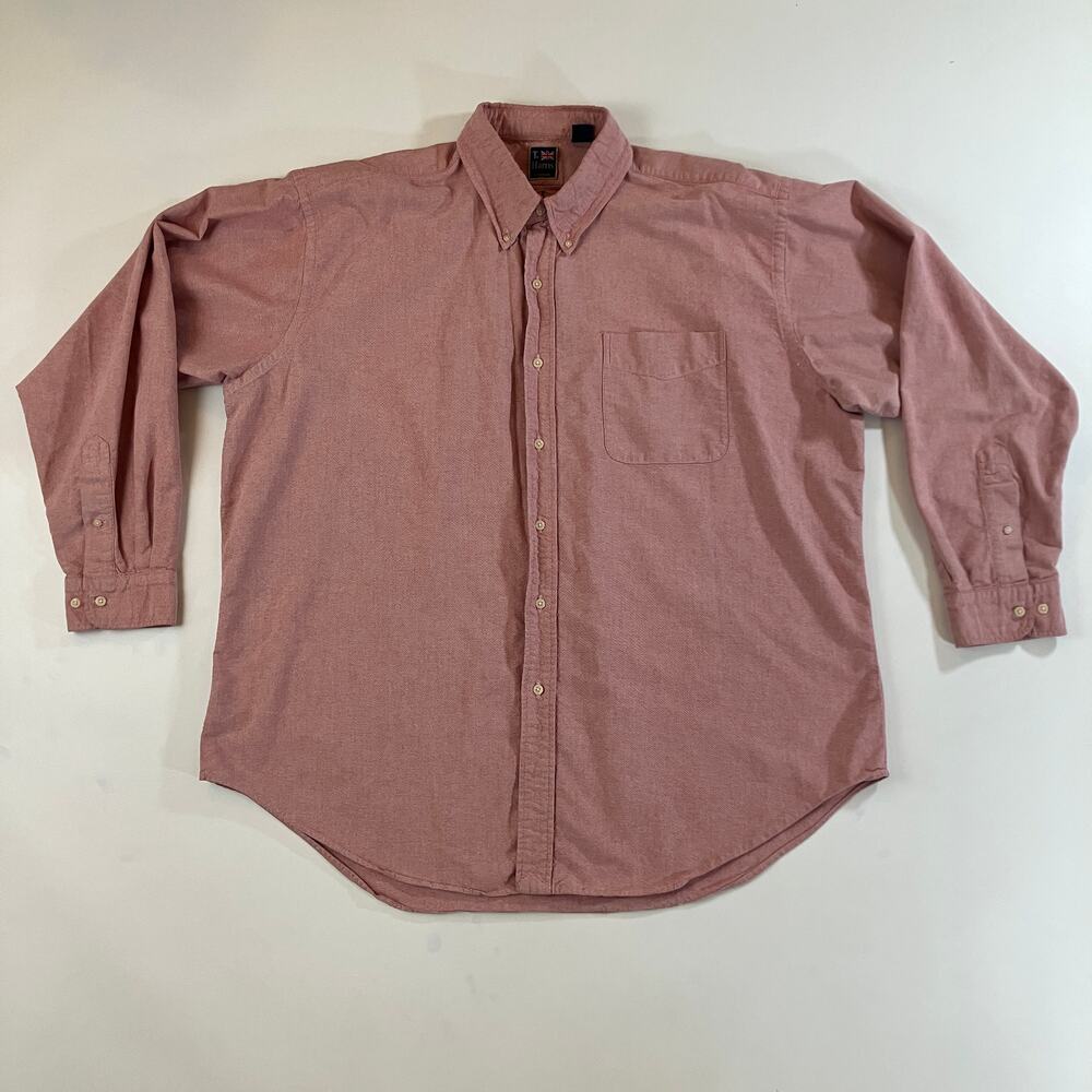 T. Harris London Men’s XL Red Oxford Button Down Shirt 100% Cotton Preppy